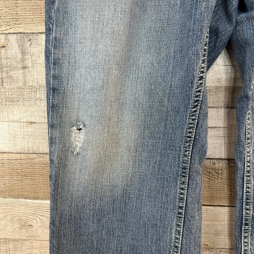Express Jeans‎ Mens 36x30 Blue Distressed Straight Leg Denim Medium Wash Pants